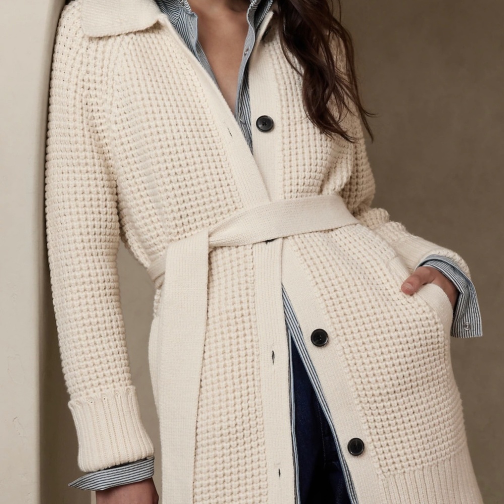 Banana Republic Cream Coatigan